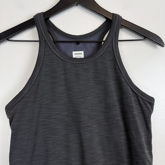 Prana Becksa Ribbed High Neck Tank Top Gray - S - Picture 2 of 9